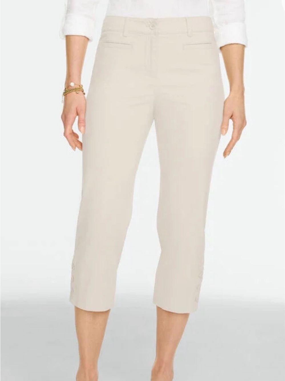 Talbots Women's Perfect Skimmer Cream Crop Pants - Brand New WITH Tags